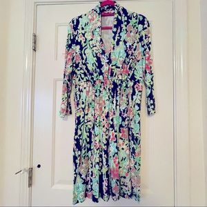 Lilly Pulitzer Alexandra Dress in Navy Southern Charm Size L